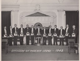 San Bernardino California Masonic history (officers of Phoenix Lodge A.D.1942)
